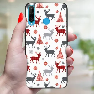 MY ART Kryt s vianočným dizajnom Huawei P30 Lite DEER (068)