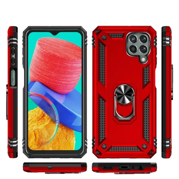 RING Obal s držiakom pre Samsung Galaxy M33 5G červený
