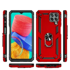 RING Obal s držiakom pre Samsung Galaxy M33 5G červený