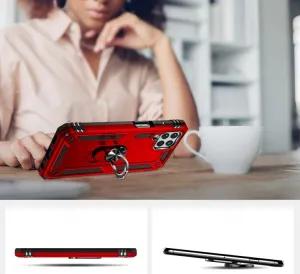 RING Obal s držiakom pre Samsung Galaxy M33 5G červený