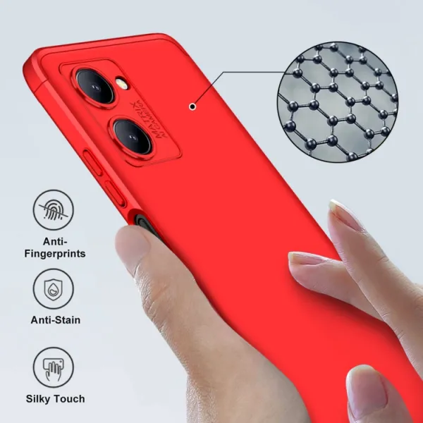 360° Ochranný kryt Realme C33 červený