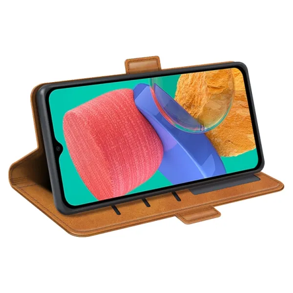 SIDE Peňaženkové puzdro pre Samsung Galaxy M33 5G svetlohnedé