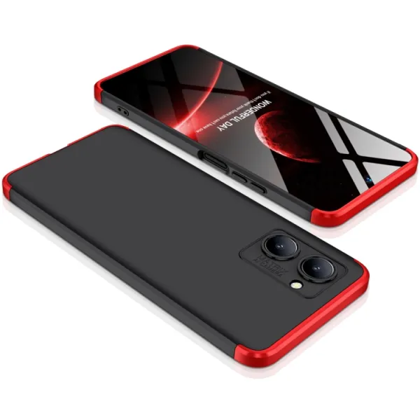 360° Ochranný kryt Realme C33 čierny-červený