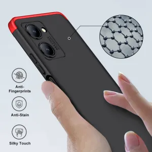360° Ochranný kryt Realme C33 čierny-červený