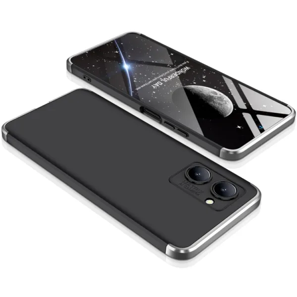 360° Ochranný kryt Realme C33 čierny-strieborný
