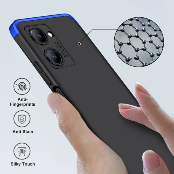 360° Ochranný kryt Realme C33 čierny-modrý