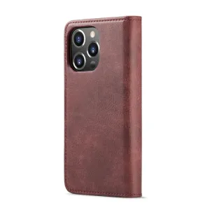 DG.MING Peňaženkový obal 2v1 Apple iPhone 14 Pro Max červený