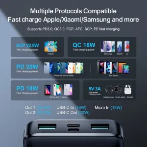 JOYROOM JR-QP191 22.5W Powerbank 10 000 mAh čierna