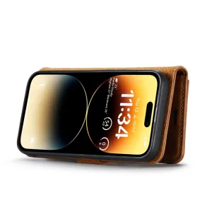 DG.MING Peňaženkový obal 2v1 Apple iPhone 14 Pro hnedý