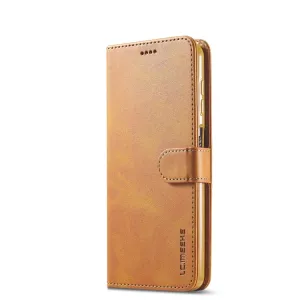 IMEEKE Peňaženkový kryt Samsung Galaxy M33 5G svetlohnedý