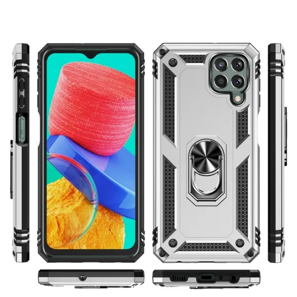 RING Obal s držiakom pre Samsung Galaxy M33 5G strieborný