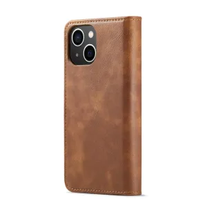 DG.MING Peňaženkový obal 2v1 Apple iPhone 14 Plus hnedý