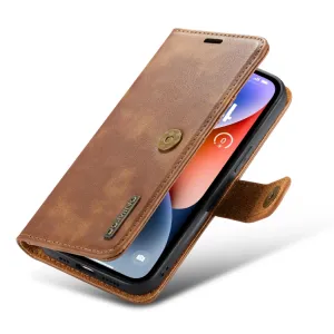DG.MING Peňaženkový obal 2v1 Apple iPhone 14 Plus hnedý