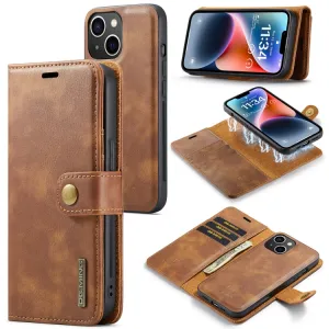 DG.MING Peňaženkový obal 2v1 Apple iPhone 14 Plus hnedý