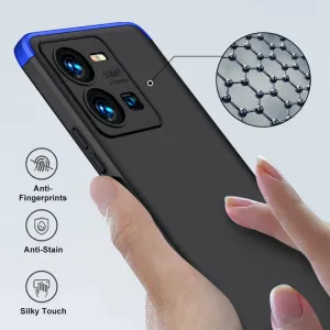 360° Ochranný kryt Vivo Y35 čierny-modrý