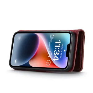 DG.MING Peňaženkový obal 2v1 Apple iPhone 14 Plus červený