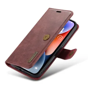 DG.MING Peňaženkový obal 2v1 Apple iPhone 14 Plus červený
