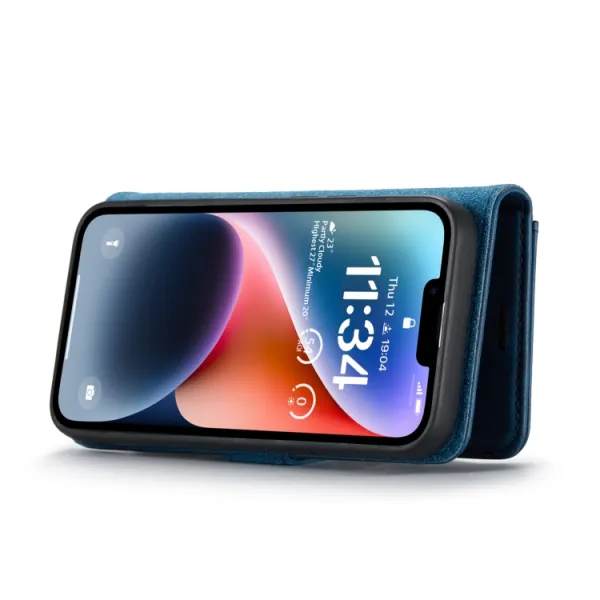 DG.MING Peňaženkový obal 2v1 Apple iPhone 14 Plus modrý