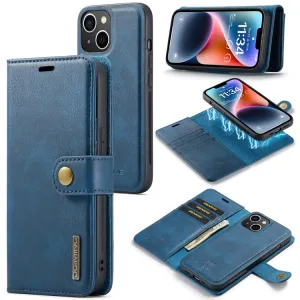 DG.MING Peňaženkový obal 2v1 Apple iPhone 14 Plus modrý