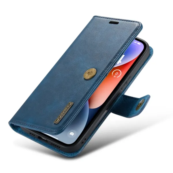 DG.MING Peňaženkový obal 2v1 Apple iPhone 14 Plus modrý