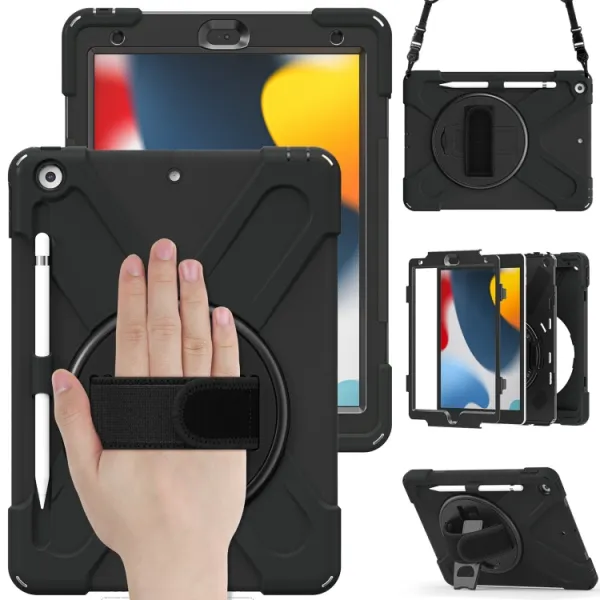 SOLID Odolný kryt pre Apple iPad 10.2 2021 / 2020 / 2019 čierny