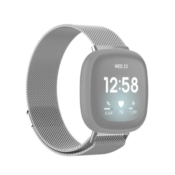 MILANESE Kovový remienok Fitbit Versa 3 / Fitbit Sense strieborný
