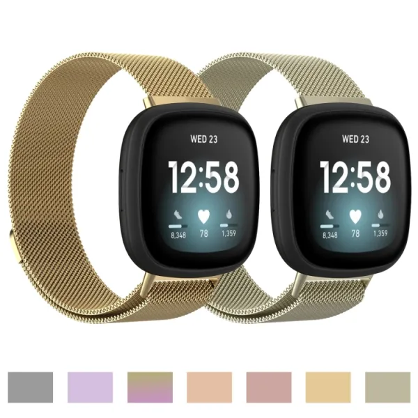 MILANESE Kovový remienok Fitbit Versa 3 / Fitbit Sense ružový