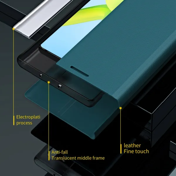 SLEEP CASE Zaklápací kryt Xiaomi Redmi A1 / Redmi A2 strieborný