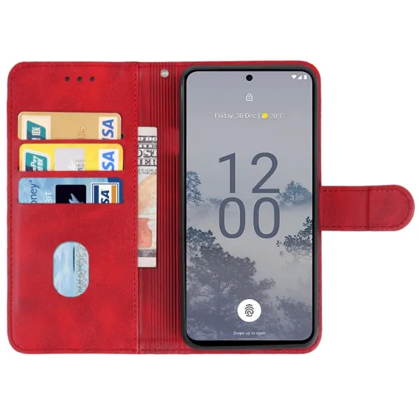 SMOOTH Peňaženkové puzdro pre Nokia X30 červené