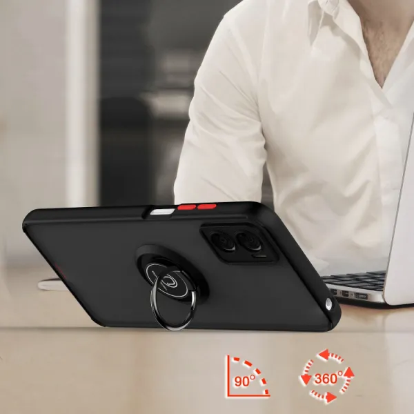 SHADOW Ochranný kryt s držiakom Motorola Moto E22 svetlomodrý