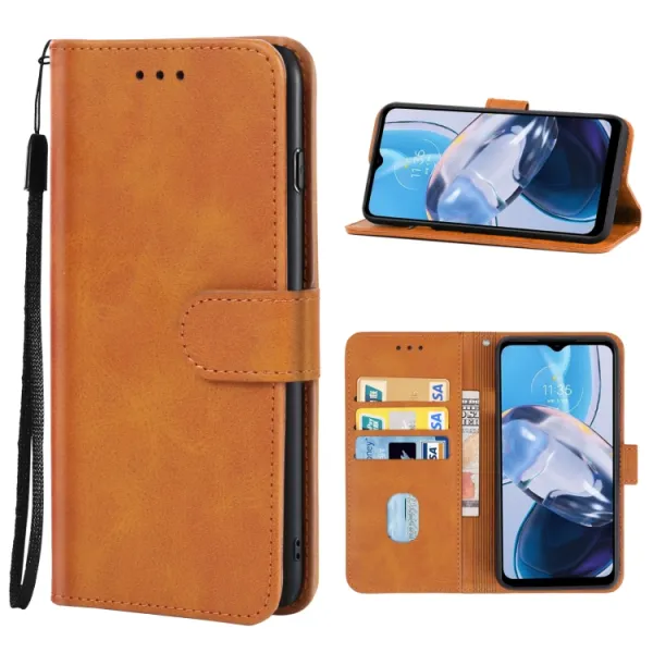 SMOOTH Peňaženkové puzdro pre Motorola Moto E22 / E22i hnedé