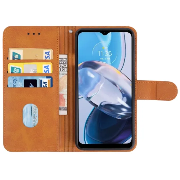 SMOOTH Peňaženkové puzdro pre Motorola Moto E22 / E22i hnedé