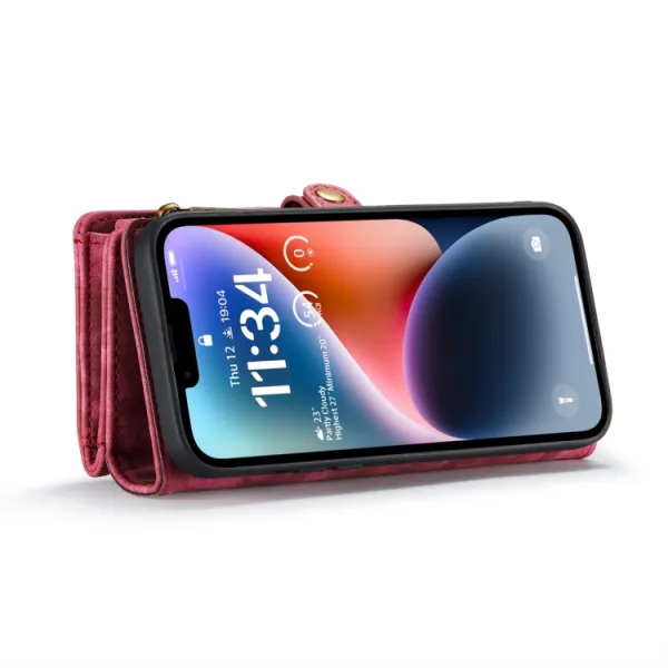 WALLET Ochranný kryt s peňaženkou 2v1 pre Apple iPhone 14 Plus červený
