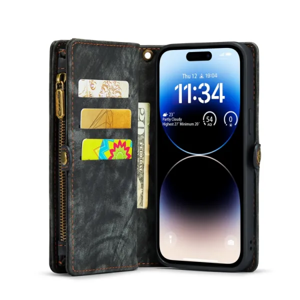 WALLET Ochranný kryt s peňaženkou 2v1 pre Apple iPhone 14 Pro Max čierny