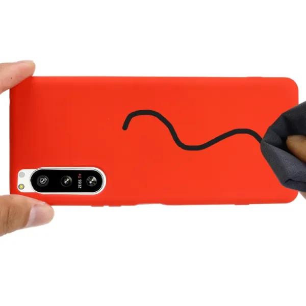 RUBBER Ochranný kryt pre Sony Xperia 5 IV červený