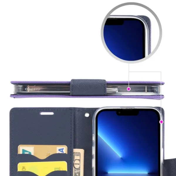 MERCURY FANCY Peňaženkový obal Apple iPhone 14 Plus modrý