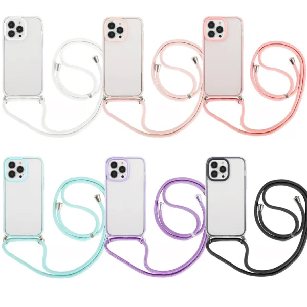 ROPE Priehľadný kryt so šnúrkou Apple iPhone 14 Plus biely