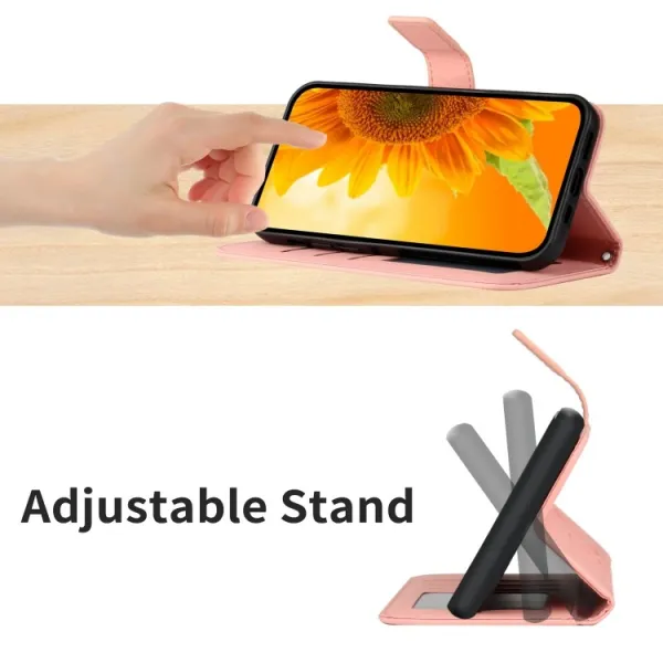ART SUNFLOWER Peňaženkové puzdro s remienkom Sony Xperia 10 IV 5G ružový