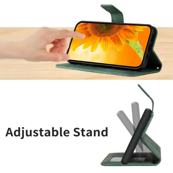 ART SUNFLOWER Peňaženkové puzdro s remienkom Sony Xperia 10 IV 5G zelený
