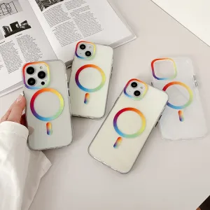 RAINBOW MAGSAFE Kryt pre Apple iPhone 14 Plus priehľadný
