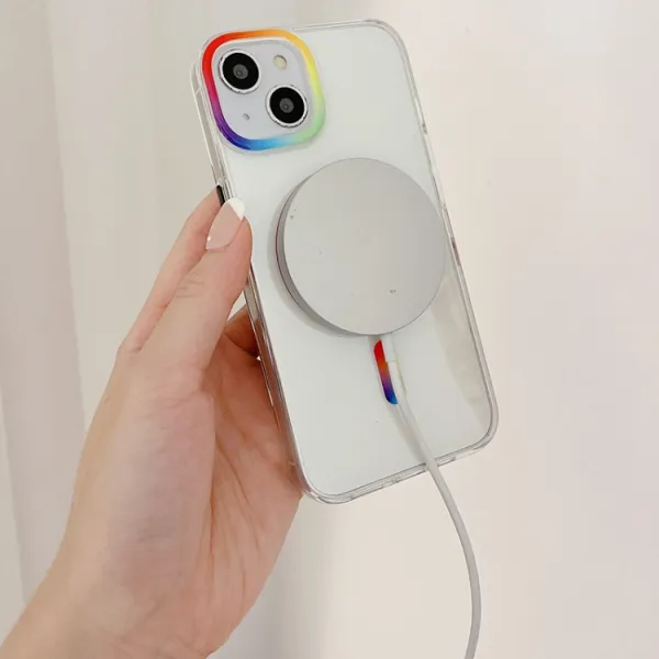 RAINBOW MAGSAFE Kryt pre Apple iPhone 14 Plus priehľadný