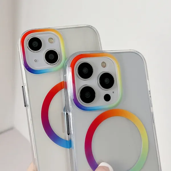 RAINBOW MAGSAFE Kryt pre Apple iPhone 14 Plus priehľadný