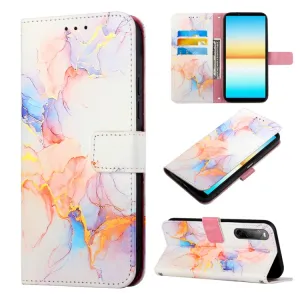 ART MARBLE Peňaženkový kryt Sony Xperia 10 IV 5G WHITE ORANGE