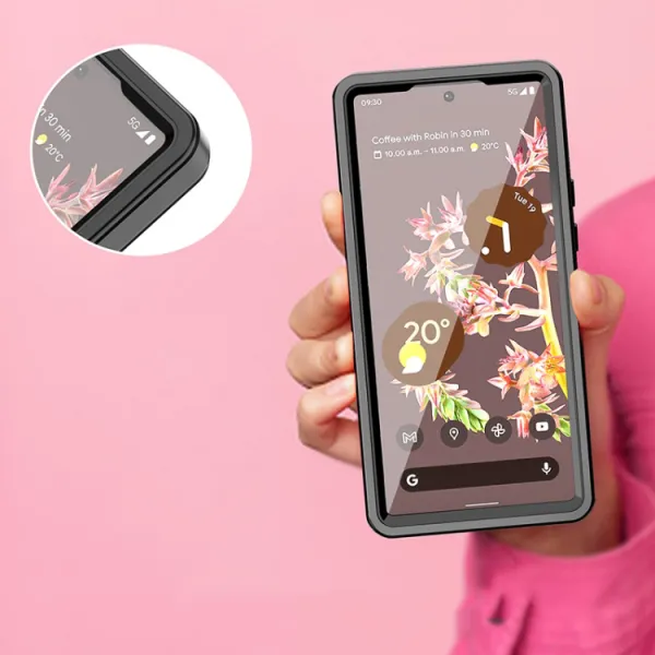 SOLID Obojstranný kryt pre Google Pixel 6a čierny