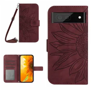 ART SUNFLOWER Peňaženkové puzdro s remienkom Google Pixel 7 Pro hnedý