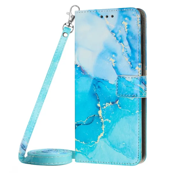 ART MARBLE Peňaženkový kryt s remienkom Xiaomi 13 BLUE
