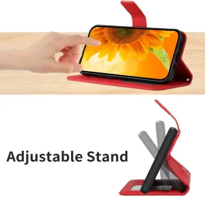 ART SUNFLOWER Peňaženkové puzdro s remienkom Google Pixel 7 Pro červený