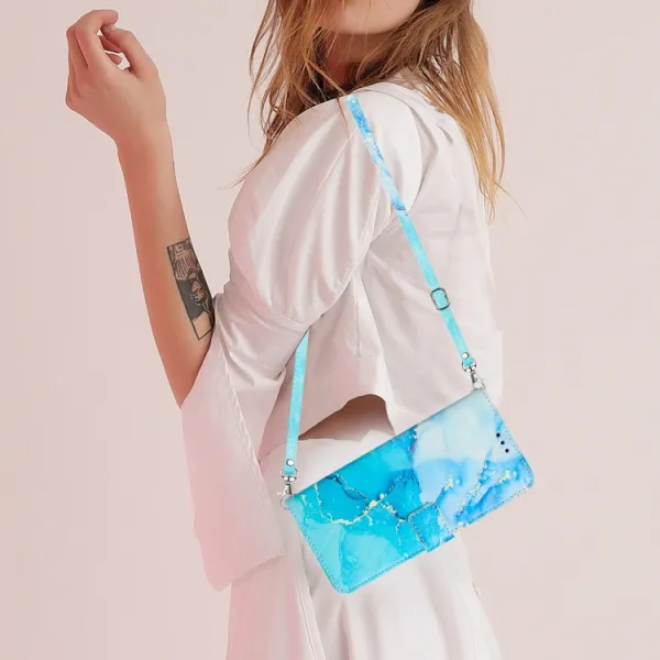 ART MARBLE Peňaženkový kryt s remienkom Xiaomi 13 BLUE