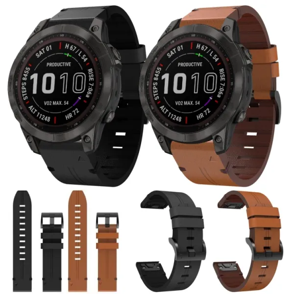 LEATHER Kožený remienok Garmin Fenix 7 / 7 Solar / 7 Sapphire hnedý