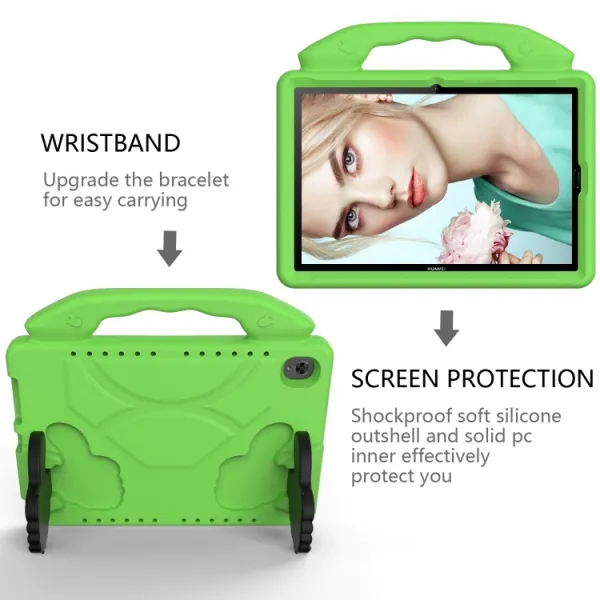 KIDDO Detský obal pre Huawei MediaPad M5 10.8 zelený